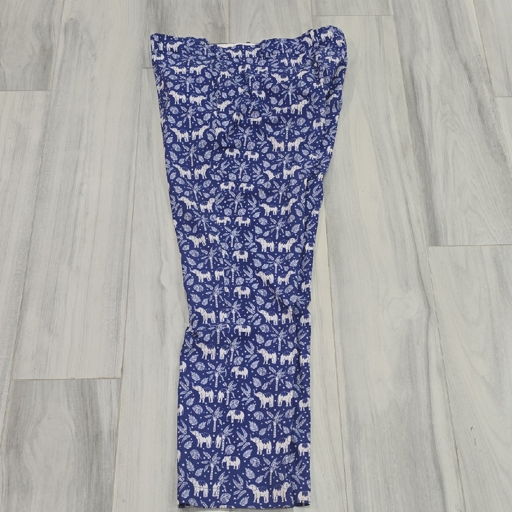 Ralph Lauren Men's Golf Pants in Blue with White Animal Print, Size 36 X 32